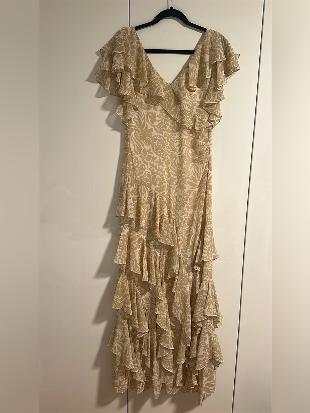 Ralph Lauren Cream Floral Ruffle V-Neck Maxi Dress NWT - Picture 11 of 11
